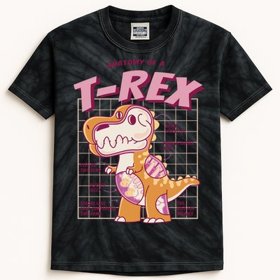 Anatomy Of A T Rex Kids Tie-Dye T-Shirt