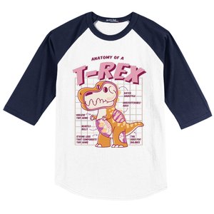 Anatomy Of A T Rex Baseball Sleeve Shirt