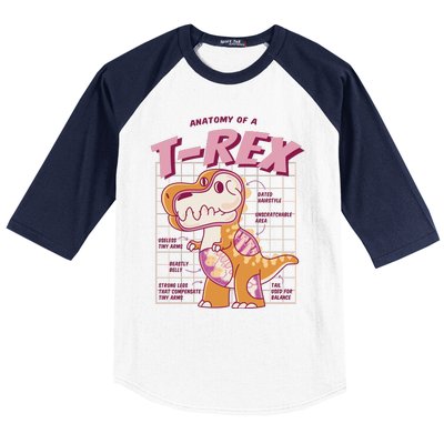 Anatomy Of A T Rex Baseball Sleeve Shirt