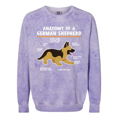 Anatomy Of A Ger Shepherd Dog Gift Colorblast Crewneck Sweatshirt