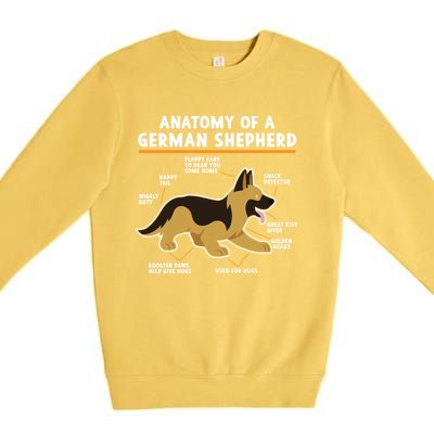 Anatomy Of A Ger Shepherd Dog Gift Premium Crewneck Sweatshirt