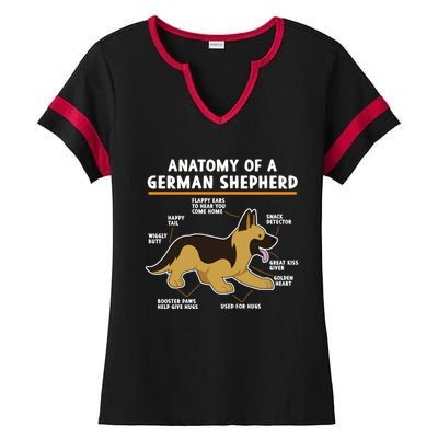 Anatomy Of A Ger Shepherd Dog Gift Ladies Halftime Notch Neck Tee