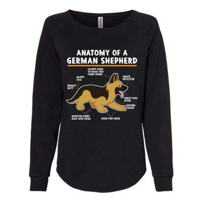 Anatomy Of A Ger Shepherd Dog Gift Womens California Wash Sweatshirt