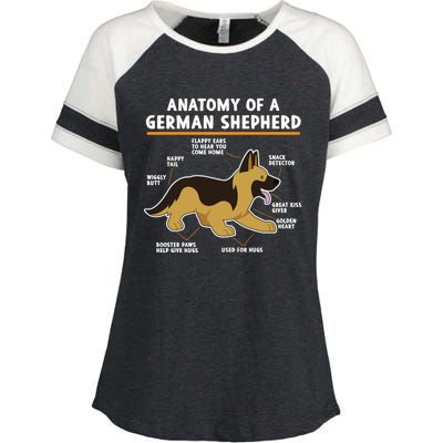 Anatomy Of A Ger Shepherd Dog Gift Enza Ladies Jersey Colorblock Tee