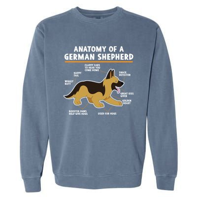 Anatomy Of A Ger Shepherd Dog Gift Garment-Dyed Sweatshirt