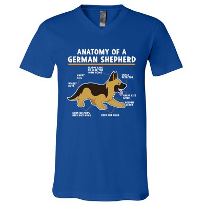 Anatomy Of A Ger Shepherd Dog Gift V-Neck T-Shirt