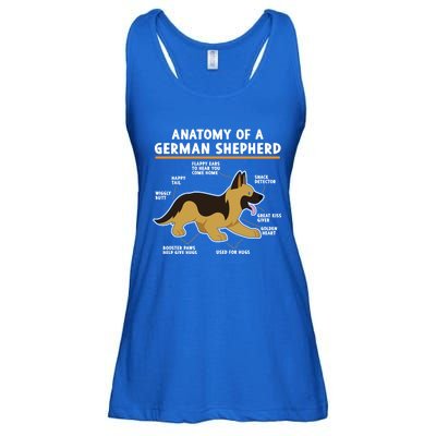 Anatomy Of A Ger Shepherd Dog Gift Ladies Essential Flowy Tank