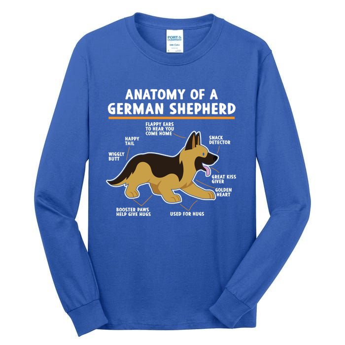 Anatomy Of A Ger Shepherd Dog Gift Tall Long Sleeve T-Shirt