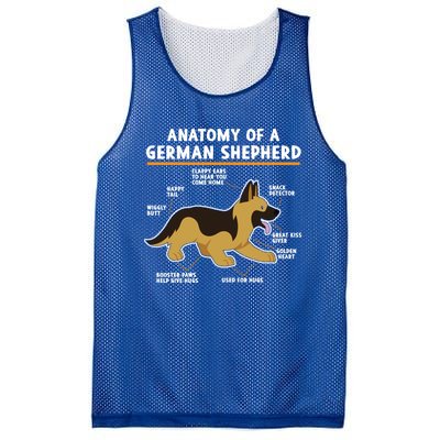 Anatomy Of A Ger Shepherd Dog Gift Mesh Reversible Basketball Jersey Tank