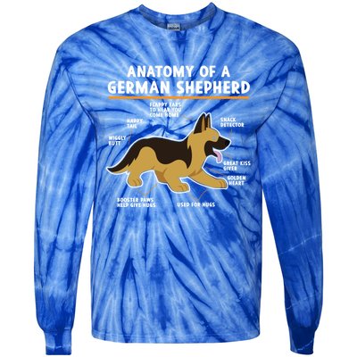 Anatomy Of A Ger Shepherd Dog Gift Tie-Dye Long Sleeve Shirt