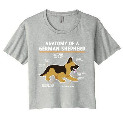 Anatomy Of A Ger Shepherd Dog Gift Women's Crop Top Tee