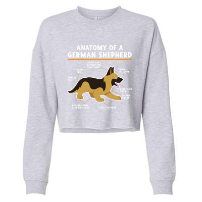 Anatomy Of A Ger Shepherd Dog Gift Cropped Pullover Crew