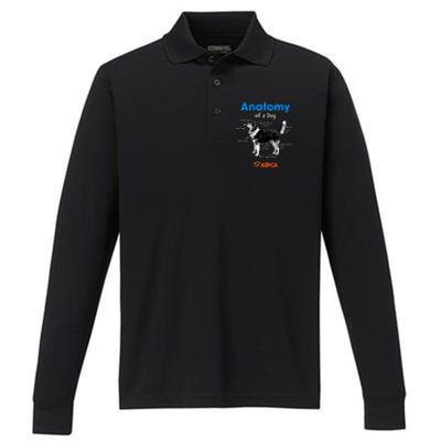 Anatomy Of A Dog Performance Long Sleeve Polo