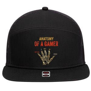 Anatomy Of A Gamer Gaming Gifts For Gamer 7 Panel Mesh Trucker Snapback Hat