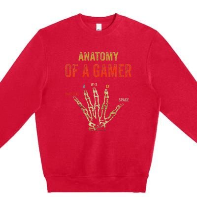 Anatomy Of A Gamer Gaming Gifts For Gamer Premium Crewneck Sweatshirt