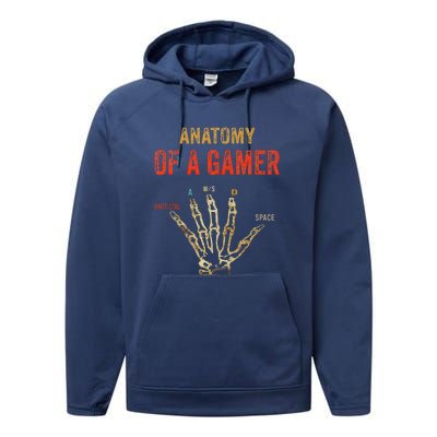 Anatomy Of A Gamer Gaming Gifts For Gamer Performance Fleece Hoodie