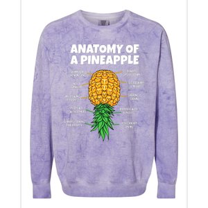 Anatomy Of A Pineapple Swinger Funny Upside Down Pineapple Great Colorblast Crewneck Sweatshirt