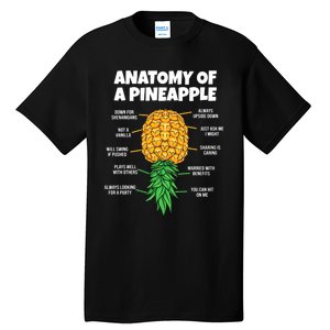 Anatomy Of A Pineapple Swinger Funny Upside Down Pineapple Great Tall T-Shirt