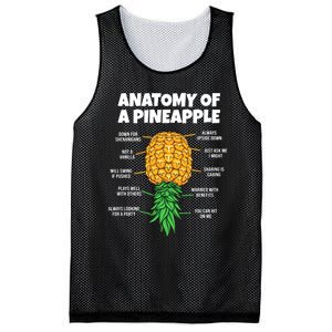 Anatomy Of A Pineapple Swinger Funny Upside Down Pineapple Great Mesh Reversible Basketball Jersey Tank