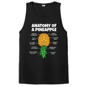 Anatomy Of A Pineapple Swinger Funny Upside Down Pineapple Great PosiCharge Competitor Tank