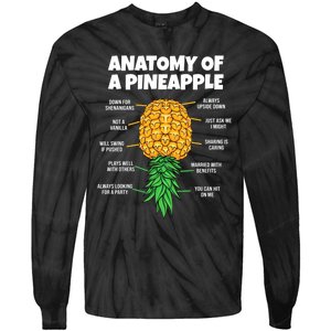 Anatomy Of A Pineapple Swinger Funny Upside Down Pineapple Great Tie-Dye Long Sleeve Shirt