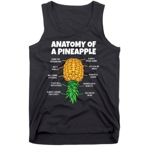 Anatomy Of A Pineapple Swinger Funny Upside Down Pineapple Great Tank Top