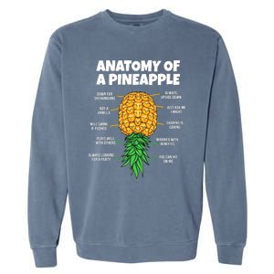 Anatomy Of A Pineapple Swinger Funny Upside Down Pineapple Great Garment-Dyed Sweatshirt