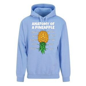 Anatomy Of A Pineapple Swinger Funny Upside Down Pineapple Great Unisex Surf Hoodie