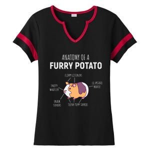 Anatomy Of A Furry Potato Guinea Pig Lover Gift Ladies Halftime Notch Neck Tee