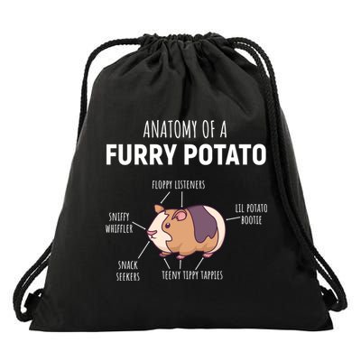 Anatomy Of A Furry Potato Funny Guinea Pig Lover Gift Drawstring Bag