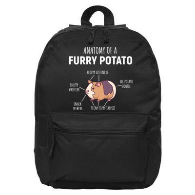 Anatomy Of A Furry Potato Funny Guinea Pig Lover Gift 16 in Basic Backpack