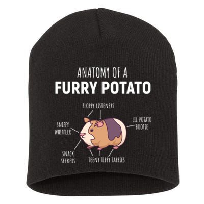 Anatomy Of A Furry Potato Funny Guinea Pig Lover Gift Short Acrylic Beanie