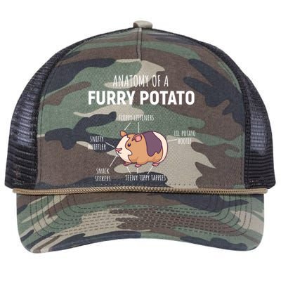 Anatomy Of A Furry Potato Funny Guinea Pig Lover Gift Retro Rope Trucker Hat Cap