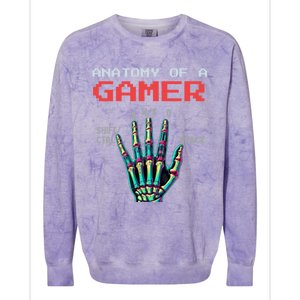 Anatomy Of A Gamer Gaming Gamer Video Games Gift Colorblast Crewneck Sweatshirt