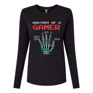 Anatomy Of A Gamer Gaming Gamer Video Games Gift Womens Cotton Relaxed Long Sleeve T-Shirt