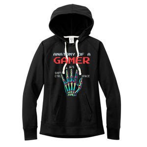 Anatomy Of A Gamer Gaming Gamer Video Games Gift Women's Fleece Hoodie