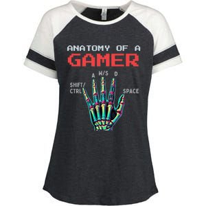 Anatomy Of A Gamer Gaming Gamer Video Games Gift Enza Ladies Jersey Colorblock Tee