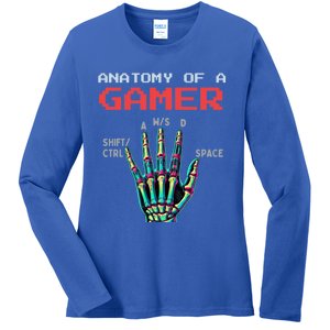 Anatomy Of A Gamer Gaming Gamer Video Games Gift Ladies Long Sleeve Shirt