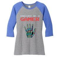 Anatomy Of A Gamer Gaming Gamer Video Games Gift Women's Tri-Blend 3/4-Sleeve Raglan Shirt