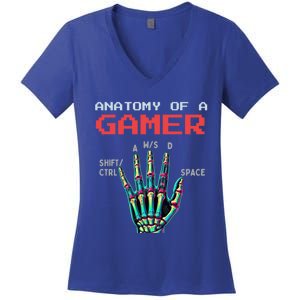 Anatomy Of A Gamer Gaming Gamer Video Games Gift Women's V-Neck T-Shirt