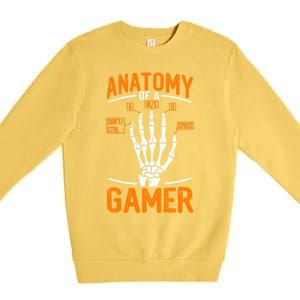 Anatomy Of A Gamer Funny Pc Gamer And Gaming Ns Gift Premium Crewneck Sweatshirt