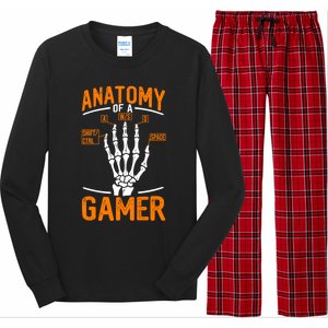 Anatomy Of A Gamer Funny Pc Gamer And Gaming Ns Gift Long Sleeve Pajama Set