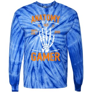 Anatomy Of A Gamer Funny Pc Gamer And Gaming Ns Gift Tie-Dye Long Sleeve Shirt