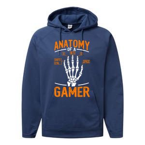 Anatomy Of A Gamer Funny Pc Gamer And Gaming Ns Gift Performance Fleece Hoodie