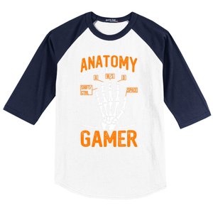 Anatomy Of A Gamer Funny Pc Gamer And Gaming Ns Gift Baseball Sleeve Shirt