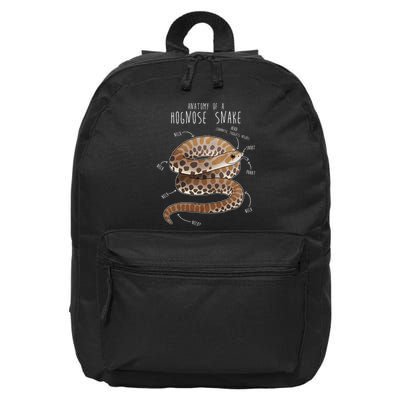 Anatomy Of A Hognose Snake Funny Pet Reptile Animal Lover 16 in Basic Backpack