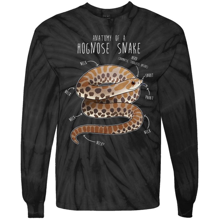 Anatomy Of A Hognose Snake Funny Pet Reptile Animal Lover Tie-Dye Long Sleeve Shirt