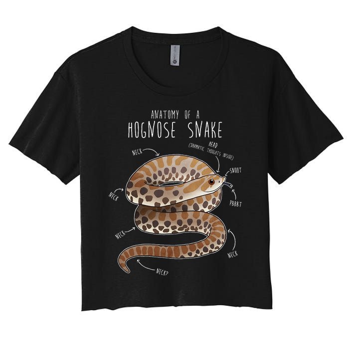 Anatomy Of A Hognose Snake Funny Pet Reptile Animal Lover Women's Crop Top Tee