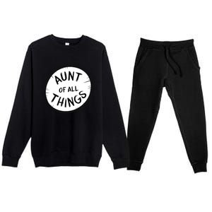 Aunt Of All Things Premium Crewneck Sweatsuit Set