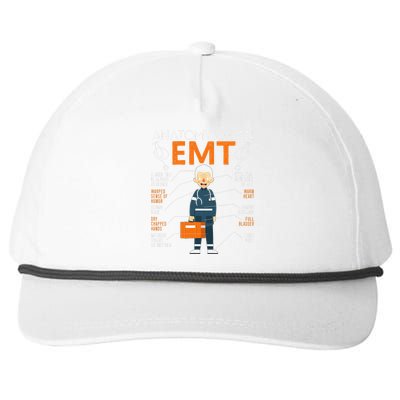 Anatomy Of An EMT Paramedic EMT EMS Health Care Snapback Five-Panel Rope Hat